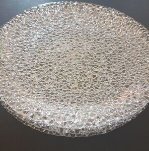 Vintage Vetropuro Clear Glass Set Of 4 Salad Plates Bubble Pattern Textured